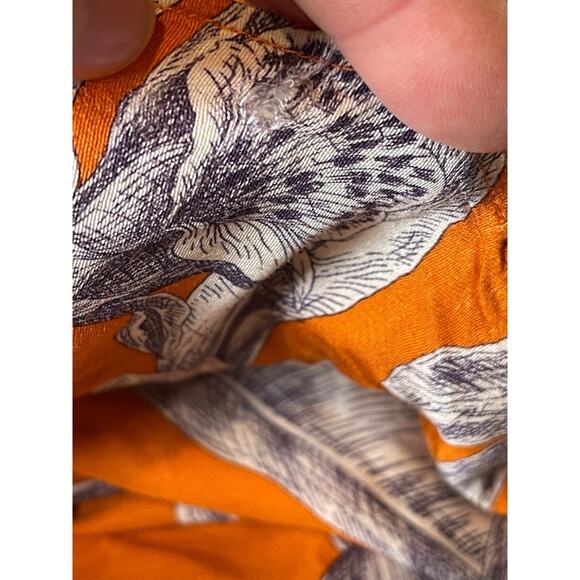 Alexis Randi One Shoulder Floral Maldives Orange Long Sleeve Maxi Dress Size XL - Picture 11 of 14